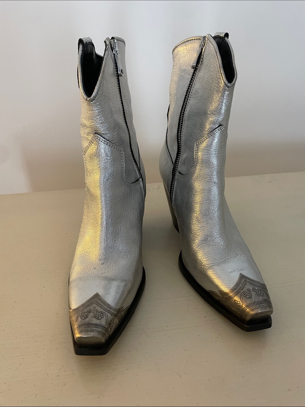 Free People Brayden silver western boots